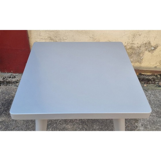 Image 1 of Vintage sandblasted and powder-coated gray dining set by Xavier Pauchard for Rance Sablage, 1950