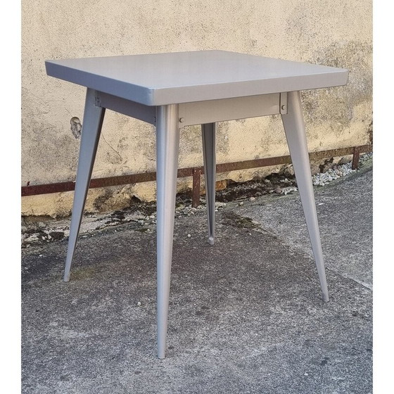 Image 1 of Vintage sandblasted and powder-coated gray dining set by Xavier Pauchard for Rance Sablage, 1950