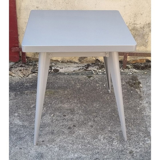 Image 1 of Vintage sandblasted and powder-coated gray dining set by Xavier Pauchard for Rance Sablage, 1950