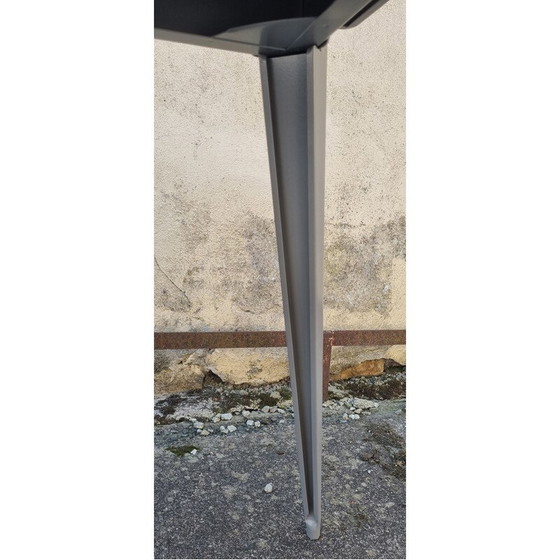 Image 1 of Vintage sandblasted and powder-coated gray dining set by Xavier Pauchard for Rance Sablage, 1950