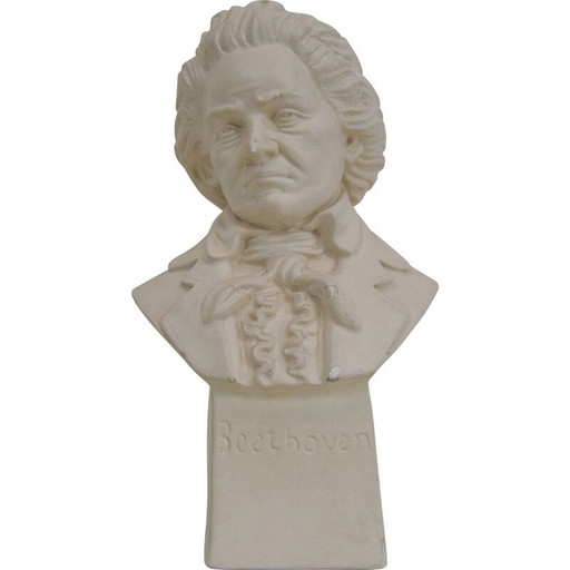 Mid-century plaster bust of Ludwig van Beethoven, Portugal 1950s