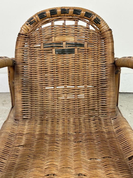 Image 1 of Children's Rattan Rocking Chair Vintage 1950