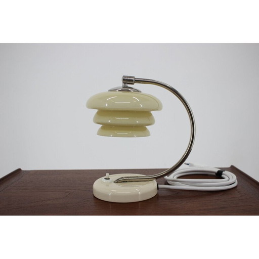 Lampada vintage in vetro e metallo art déco, Cecoslovacchia 1930