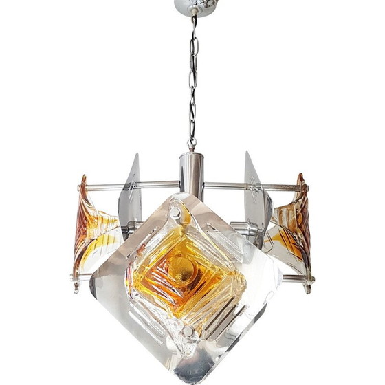 Image 1 of Vintage chandelier in glass by Mazzega - 1970s