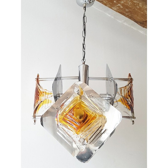 Image 1 of Vintage chandelier in glass by Mazzega - 1970s
