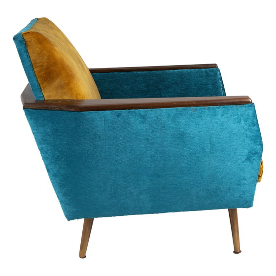 Image 1 of Petrol Blue Danish 60S Seat