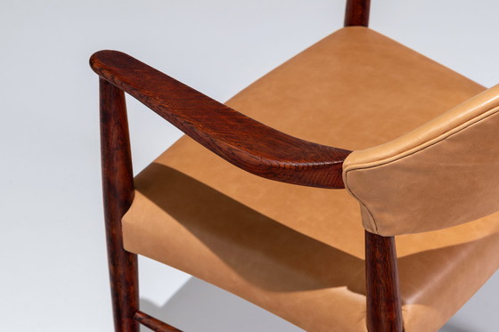 Image 1 of Set leather Armchairs  by Kurt Olsen, for Slagelse Møbelværk