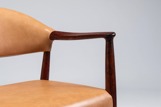 Image 1 of Set leather Armchairs  by Kurt Olsen, for Slagelse Møbelværk