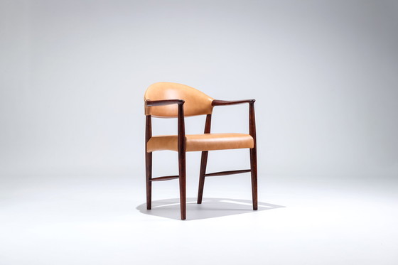 Image 1 of Set leather Armchairs  by Kurt Olsen, for Slagelse Møbelværk