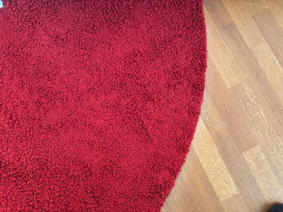 Image 1 of Round Carpet Casalis Red Cable Yarn