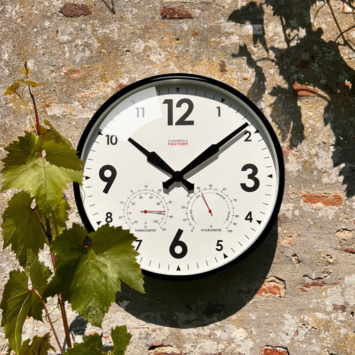 Cloudnola Factory Outdoor Clock Black