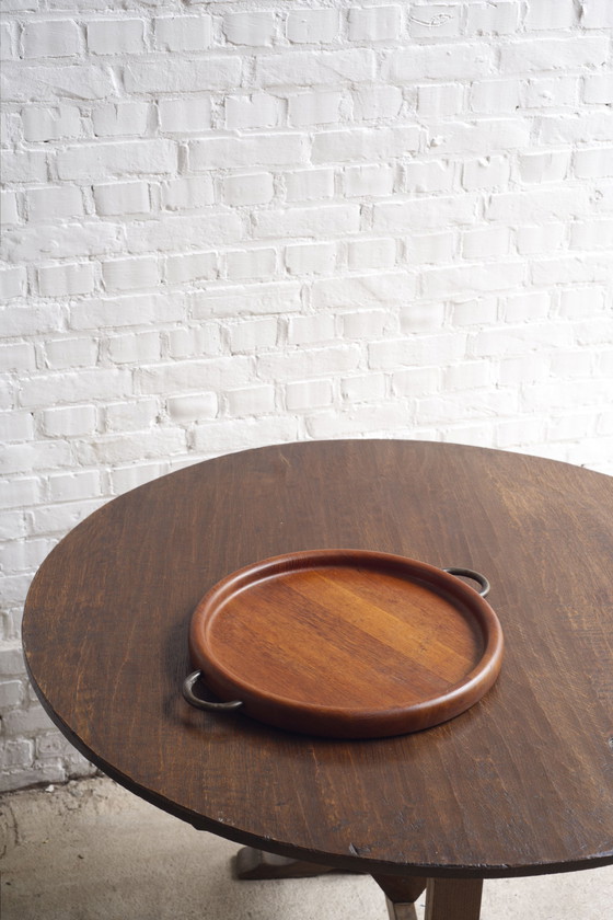 Image 1 of Teak tray with metal handles, Digsmed Denmark, 1960's