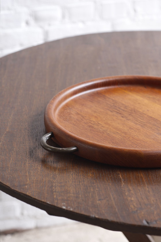 Image 1 of Teak tray with metal handles, Digsmed Denmark, 1960's