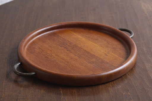 Teak tray with metal handles, Digsmed Denmark, 1960's