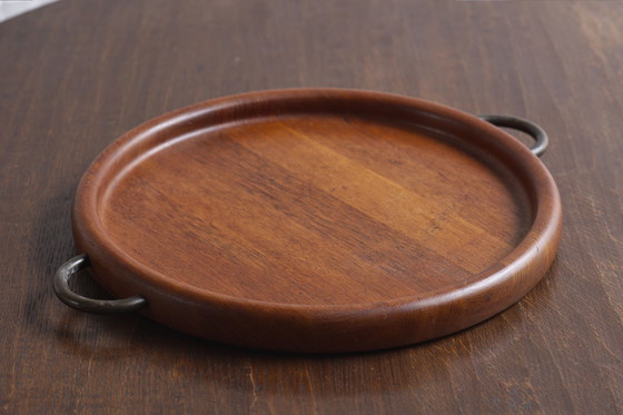 Image 1 of Teak tray with metal handles, Digsmed Denmark, 1960's