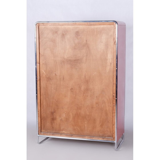 Image 1 of Pair of vintage Bauhaus cabinets in lacquered wood and chromed steel by H. j. Hagemann for Thonet, Germany 1930