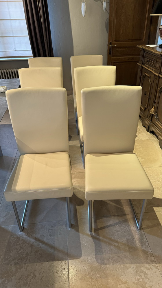 Image 1 of 6x Rolf Benz chairs beige leather