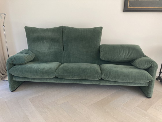 Image 1 of Cassina Maralunga 3 seater sofa and matching Pouffe