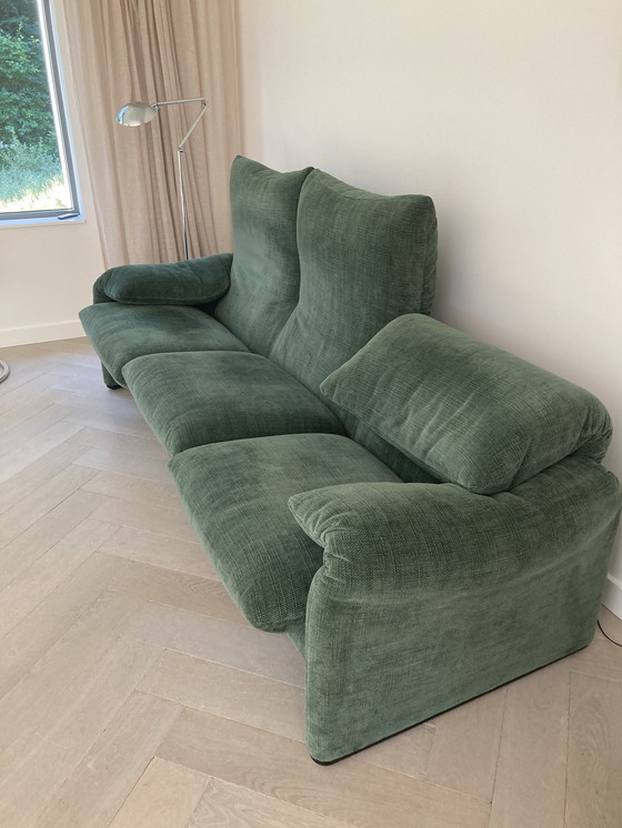 Image 1 of Cassina Maralunga 3 seater sofa and matching Pouffe