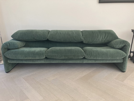 Image 1 of Cassina Maralunga 3 seater sofa and matching Pouffe