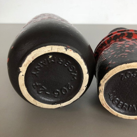Image 1 of Pair of vintage fat lava ceramic vases from Scheurich, Germany 1970