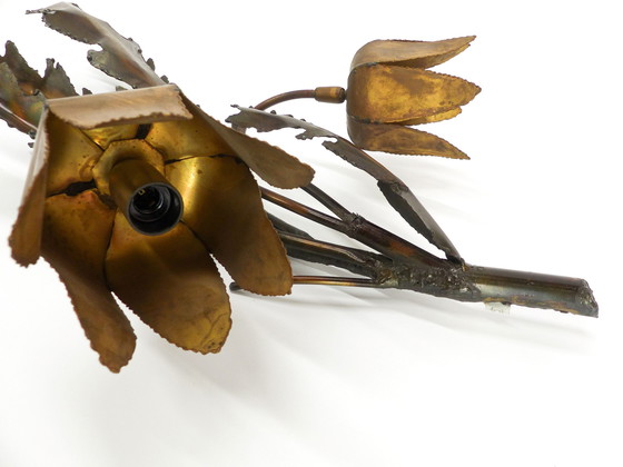 Image 1 of Brutalist Floral Wall Lamp Attributed To The House Of Jansen 1970