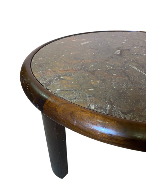 Image 1 of Tavolino da caffè vintage "Marmo fossilizzato"