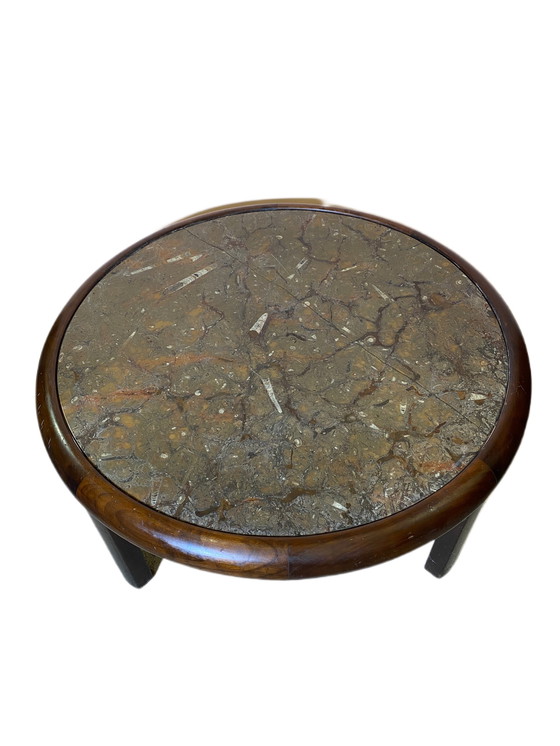 Image 1 of Tavolino da caffè vintage "Marmo fossilizzato"