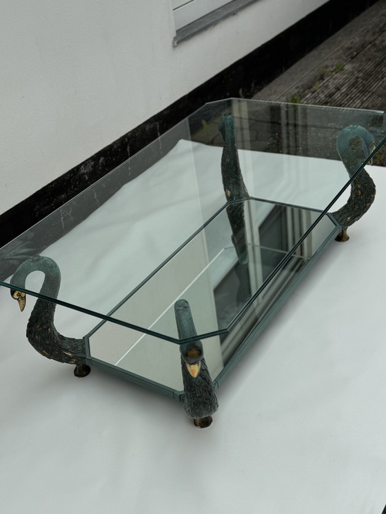 Image 1 of Vintage Hollywood Regency Swan Table