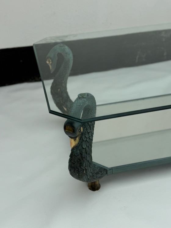 Image 1 of Vintage Hollywood Regency Swan Table