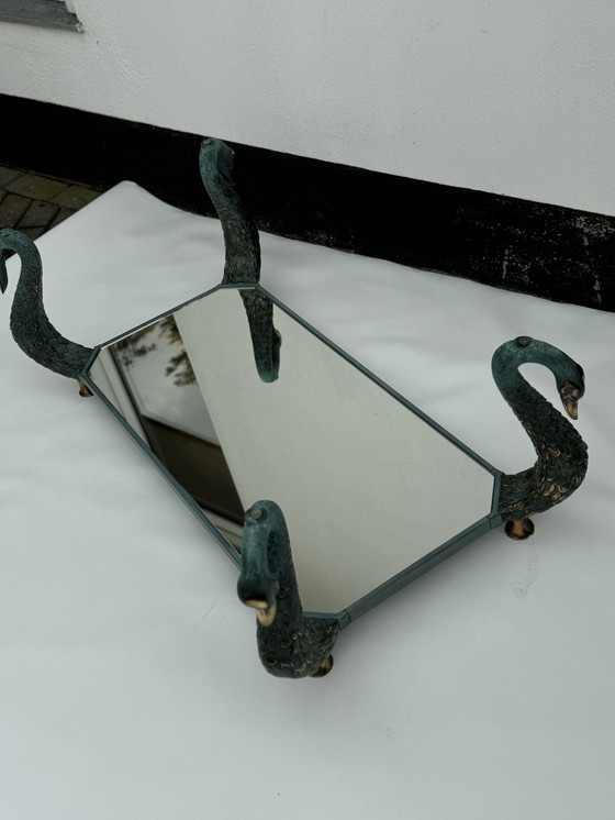 Image 1 of Vintage Hollywood Regency Swan Table