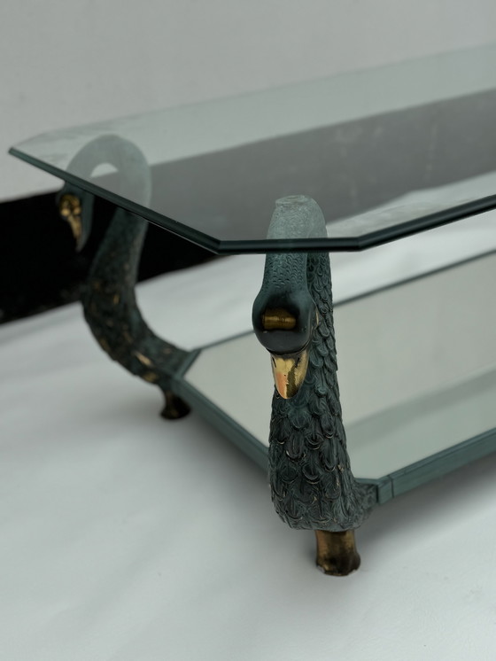 Image 1 of Vintage Hollywood Regency Swan Table