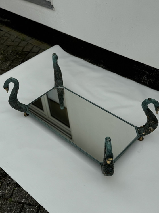 Image 1 of Vintage Hollywood Regency Swan Table