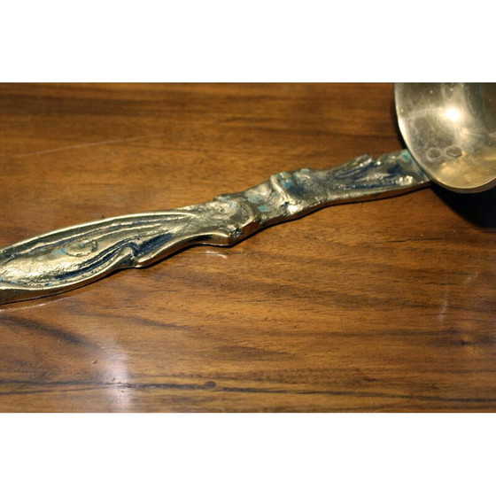 Image 1 of Set di posate decorative in ottone vintage, Italia 1950