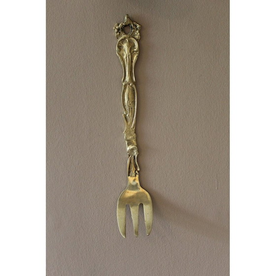 Image 1 of Set di posate decorative in ottone vintage, Italia 1950