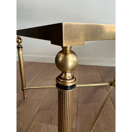 Vintage brass coffee table with mirror tops by Maison Jansen, 1940