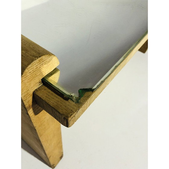 Image 1 of Vintage wood and mirror coffee table