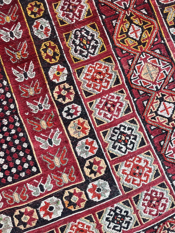 Image 1 of Algerian Berber Rug 300 x 196 cm, Red Vintage Double-Sided Handmade Wool Carpet, Tribal Design, Authentic North African Tribal R