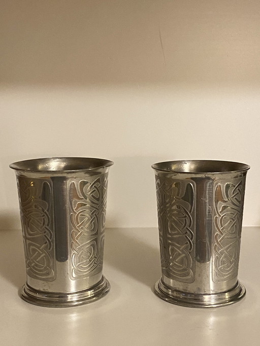 Edwin Blyde Celtic Collection Pewter Beaker - Set Of 2