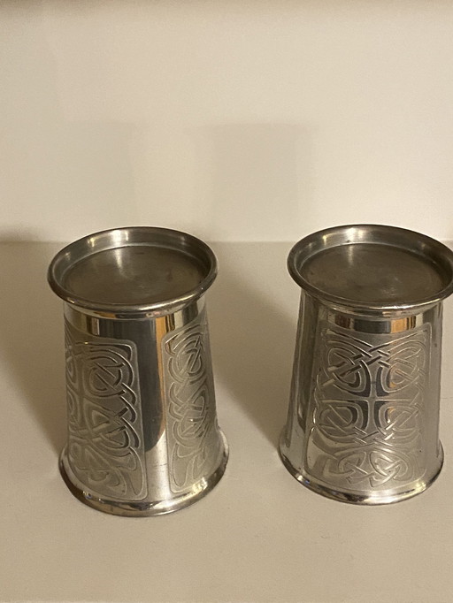 Edwin Blyde Celtic Collection Pewter Beaker - Set Of 2