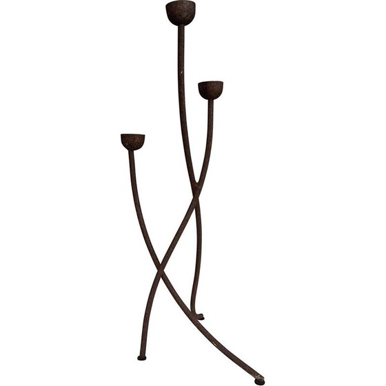 Image 1 of Vintage brutalist steel tripod chandelier, 1960
