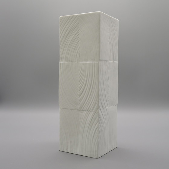 Image 1 of Rosenthal Studio-Linie Vase OP ART Martin Freyer Bisque Porcelain Rare H 25 cm