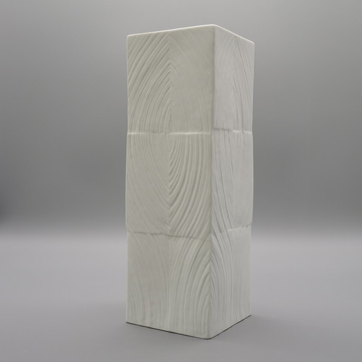 Rosenthal Studio-Linie Vase OP ART Martin Freyer Porcelaine Bisque Rare H 25 cm