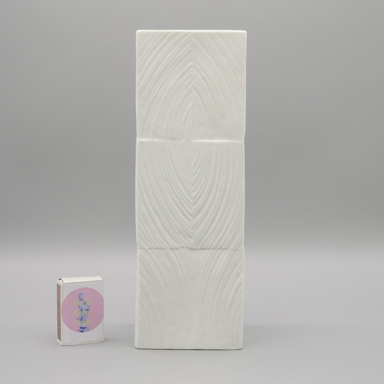 Image 1 of Rosenthal Studio-Linie Vase OP ART Martin Freyer Bisque Porcelain Rare H 25 cm