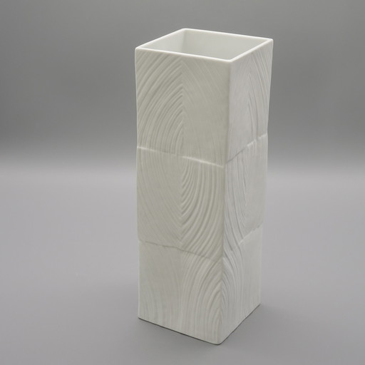 Rosenthal Studio-Linie Vase OP ART Martin Freyer Porcelaine Bisque Rare H 25 cm