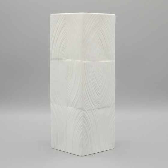 Image 1 of Rosenthal Studio-Linie Vase OP ART Martin Freyer Bisque Porcelain Rare H 25 cm