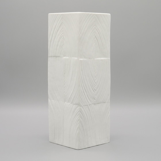 Image 1 of Rosenthal Studio-Linie Vase OP ART Martin Freyer Porcelaine Bisque Rare H 25 cm