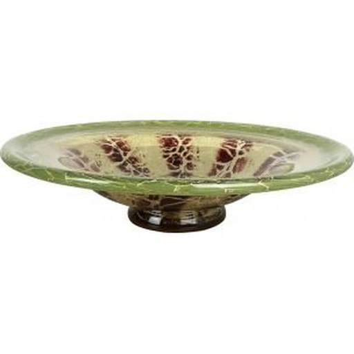 Vintage german glass bowl in  Bauhaus Art Deco by Karl Wiedmann for WMF Ikora, 1930 