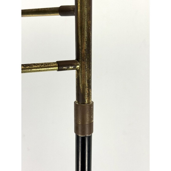 Image 1 of Vintage brass and opaline glass 6-arm floor lamp for Stilnovo, Italy 1950