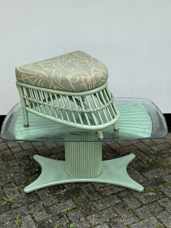 Image 1 of Vintage wooden adjustable table and stool